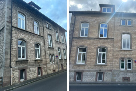 Sandstrahlen und Fugensanierung (Vorher und Nachher)